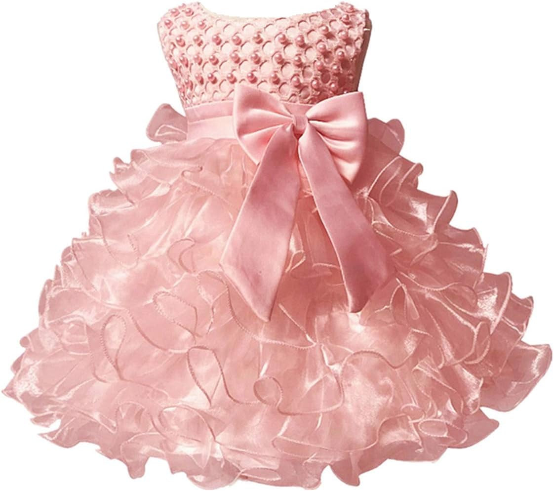 Baby Girl Dresses Ruffle Lace Pageant Party Wedding Flower Girl Dress…