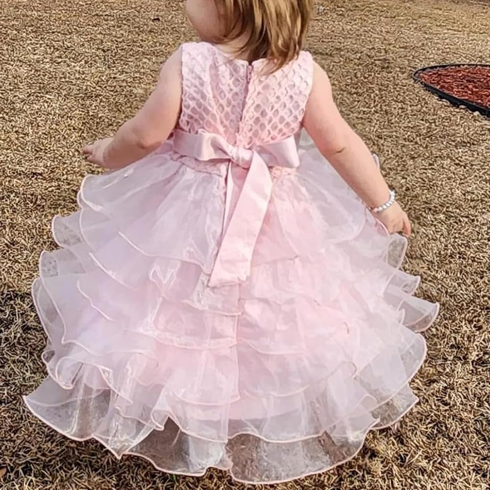 Baby Girl Dresses Ruffle Lace Pageant Party Wedding Flower Girl Dress…