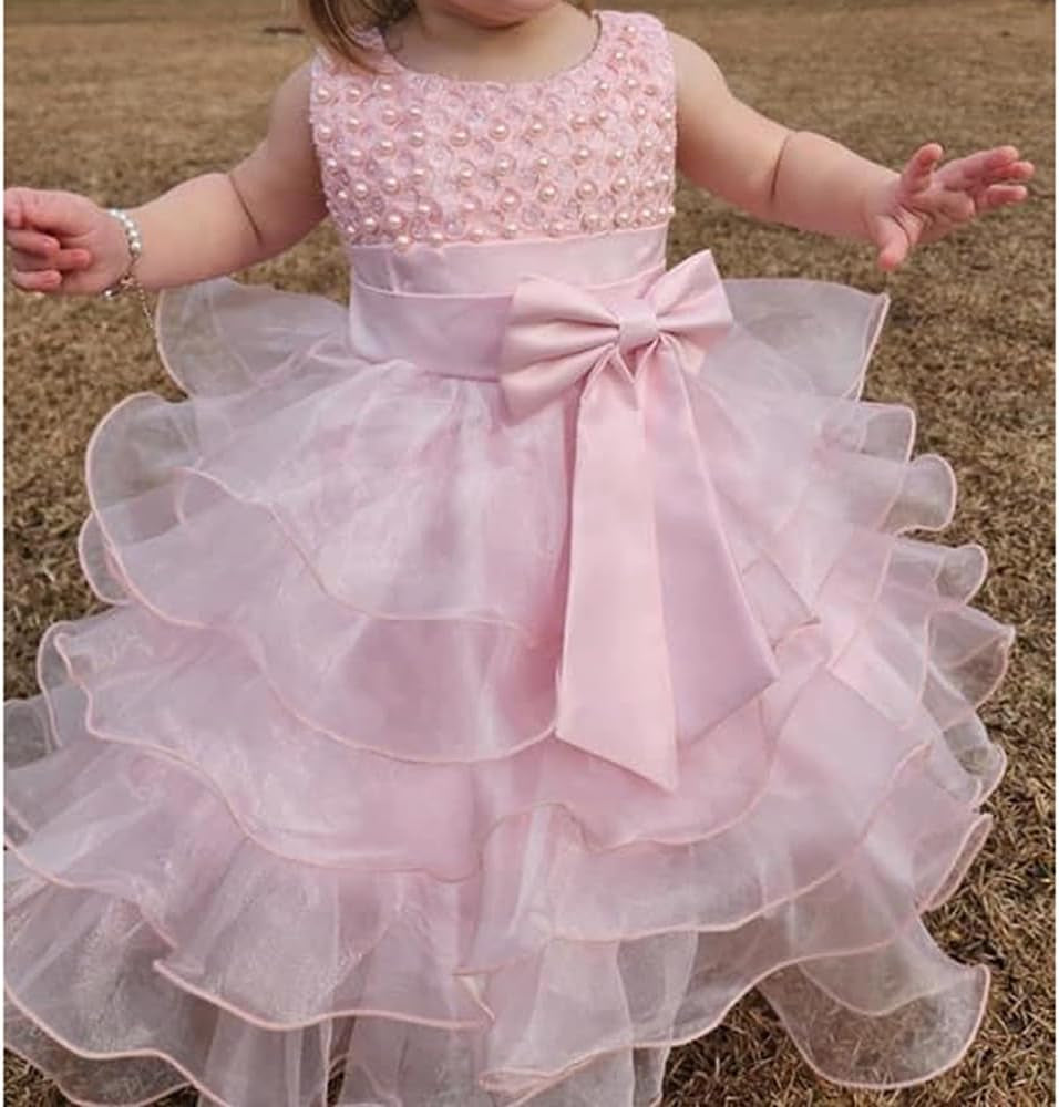 Baby Girl Dresses Ruffle Lace Pageant Party Wedding Flower Girl Dress…