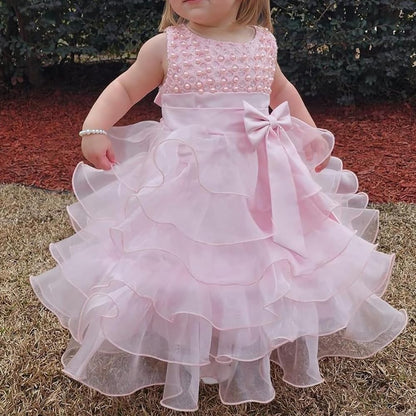 Baby Girl Dresses Ruffle Lace Pageant Party Wedding Flower Girl Dress…